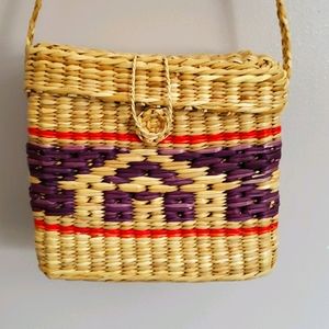 Darling wicker basket purse vintage boho